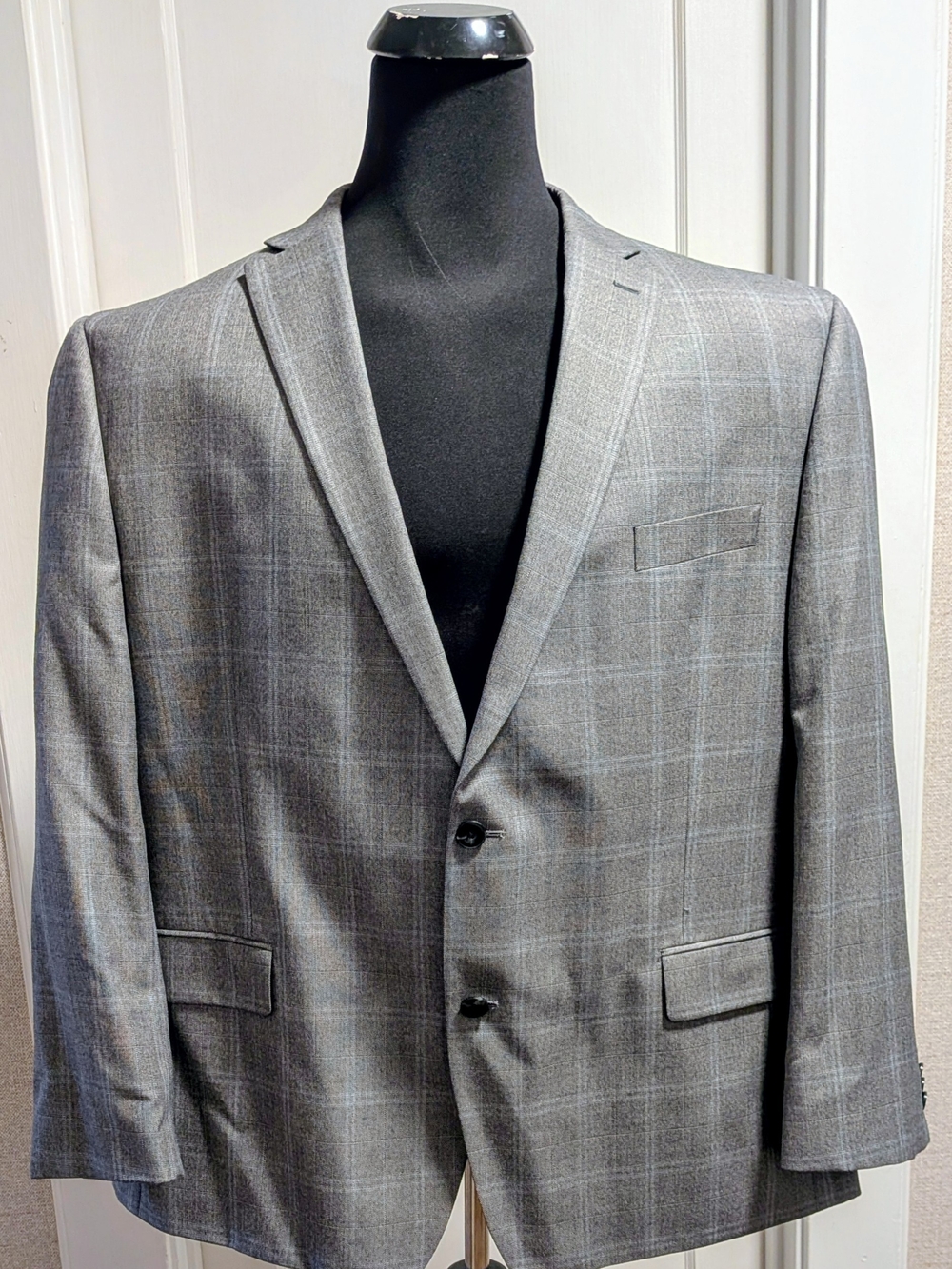 Michael Kors Gray Windowpane Two-Button Blazer